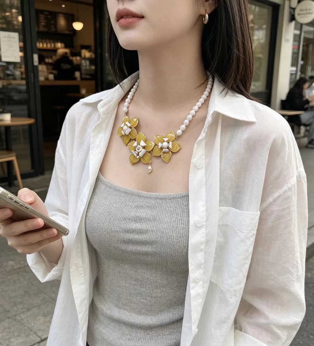 Chanel Yellow Flower Necklace