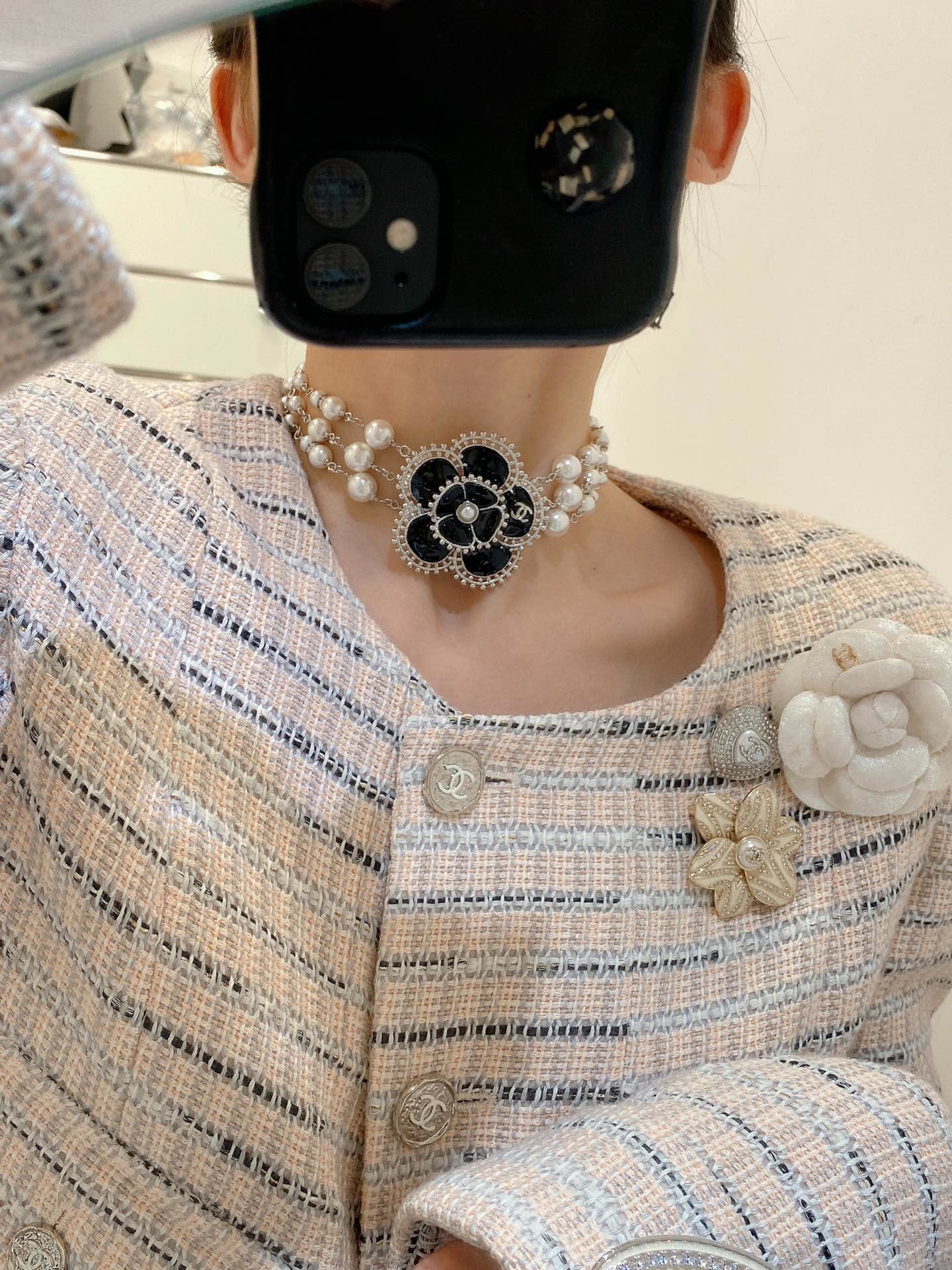 Chanel Pearl and Crystal Necklace