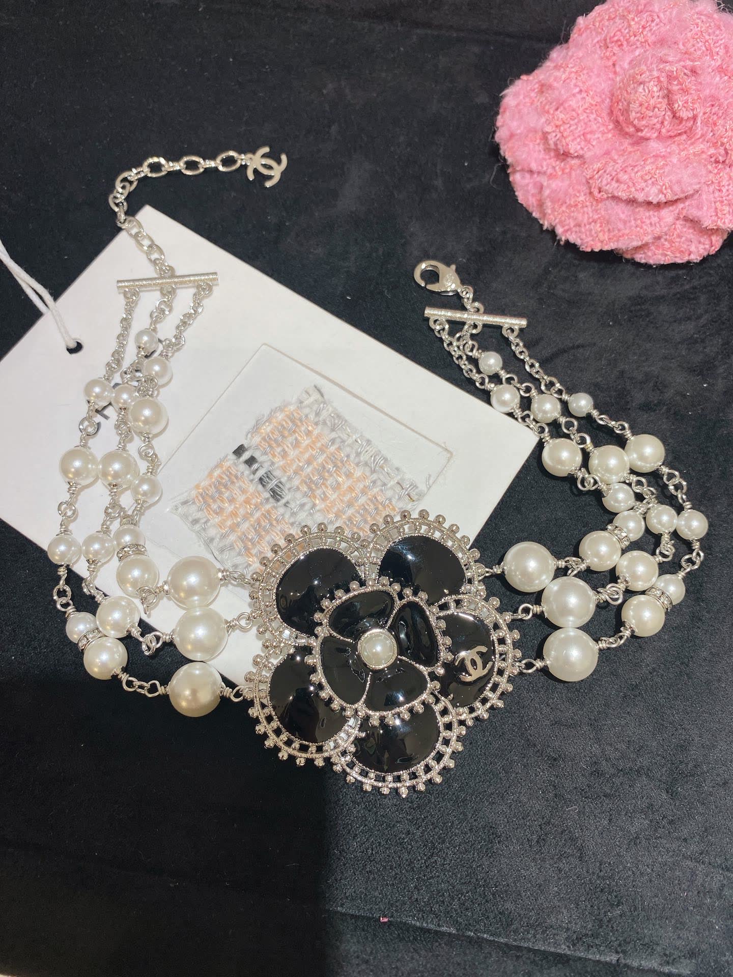 Chanel Pearl and Crystal Necklace