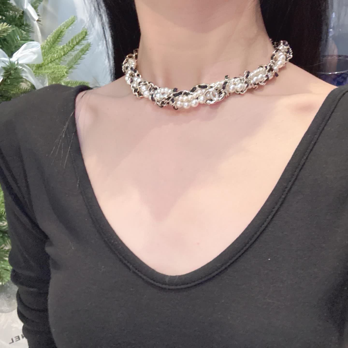 Chanel Pearl and Crystal Necklace