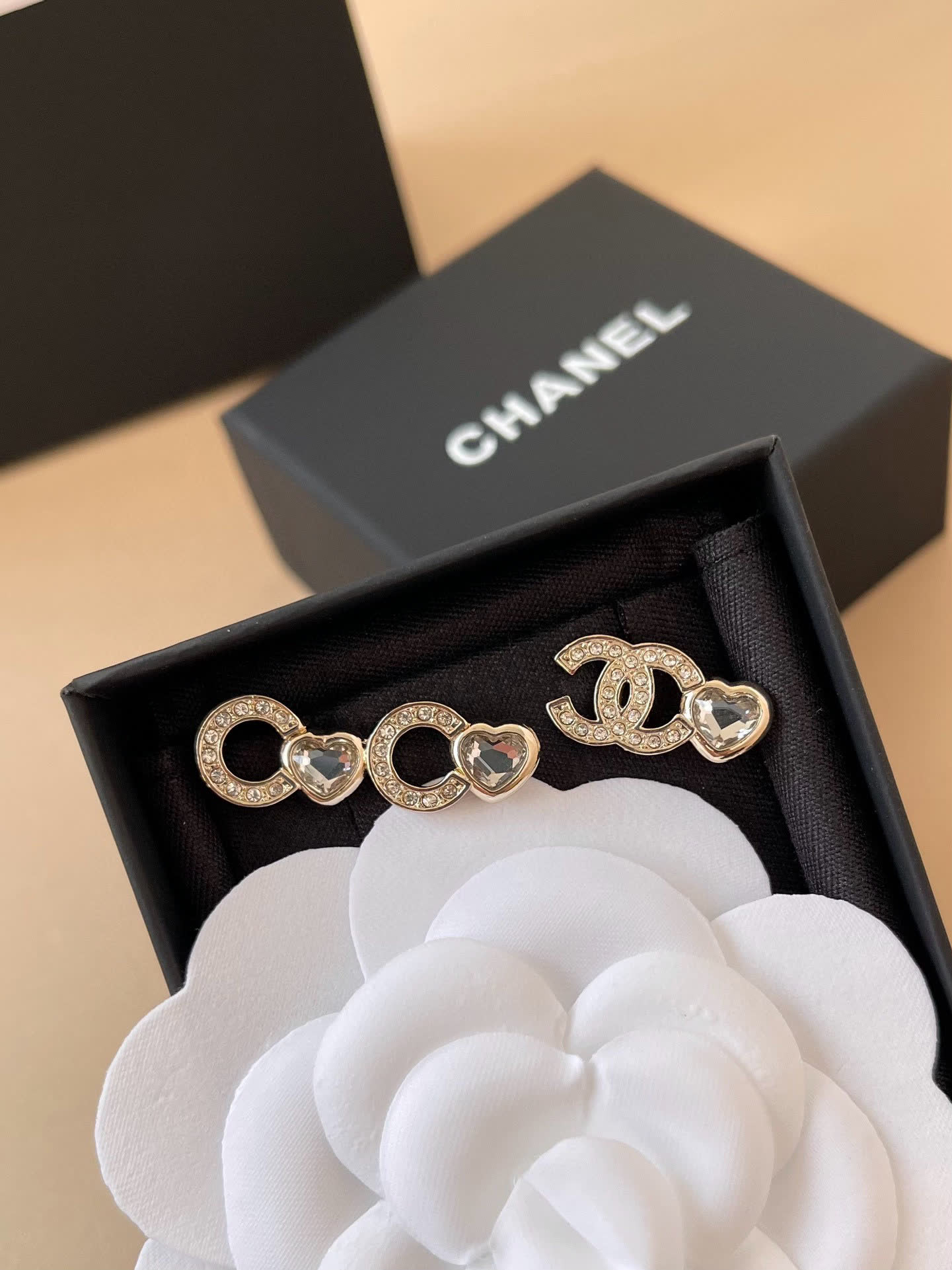 Chanel CC Logo Pearl and Black Bead Necklace