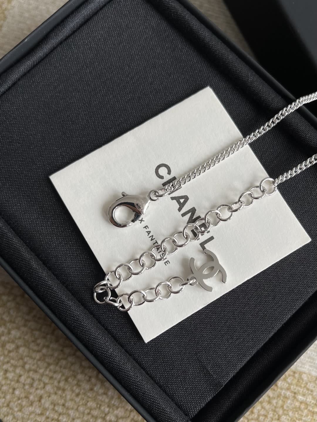 Chanel Silver Heart Pendant Necklace