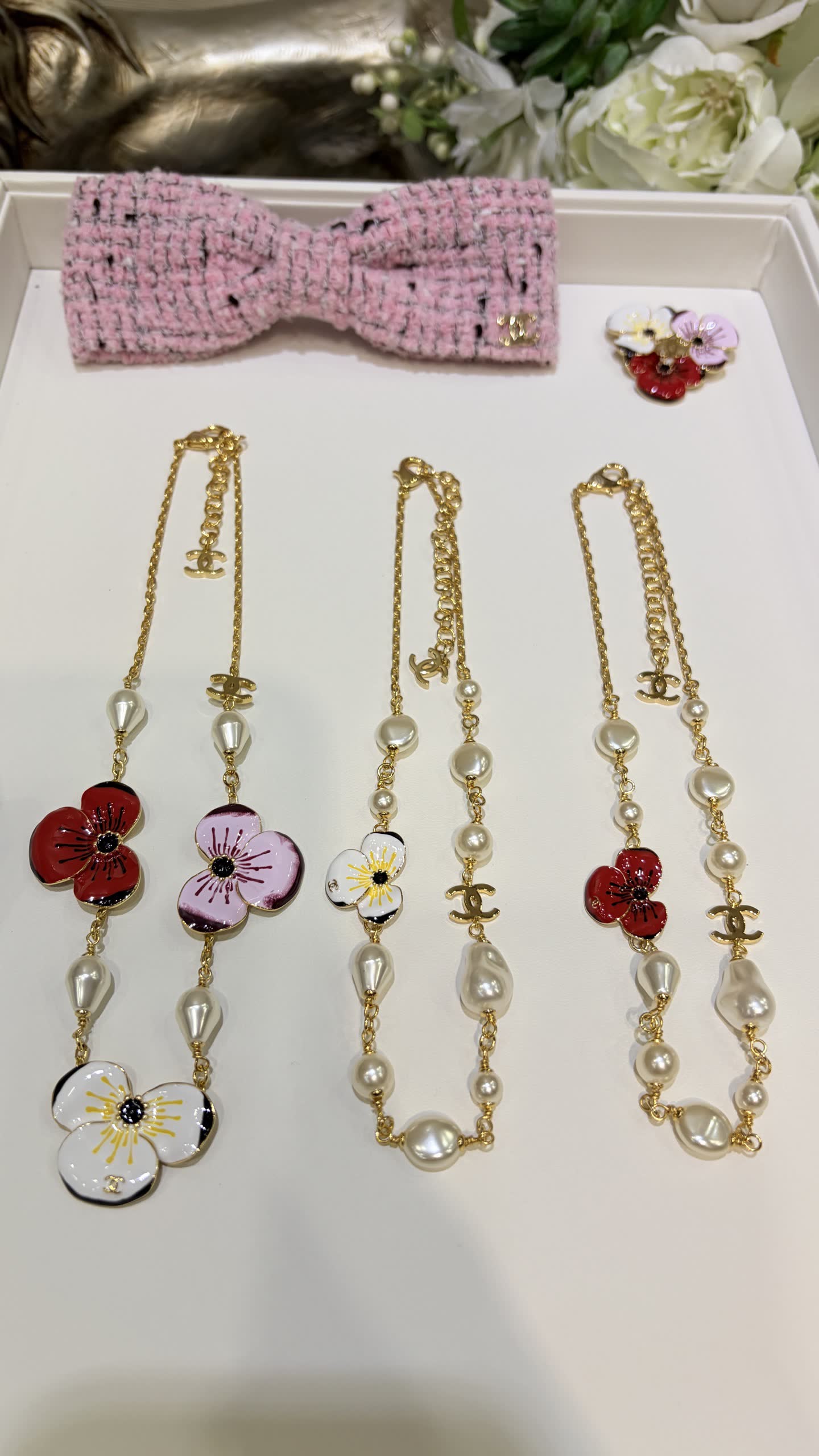 Chanel Pink Flower Necklace
