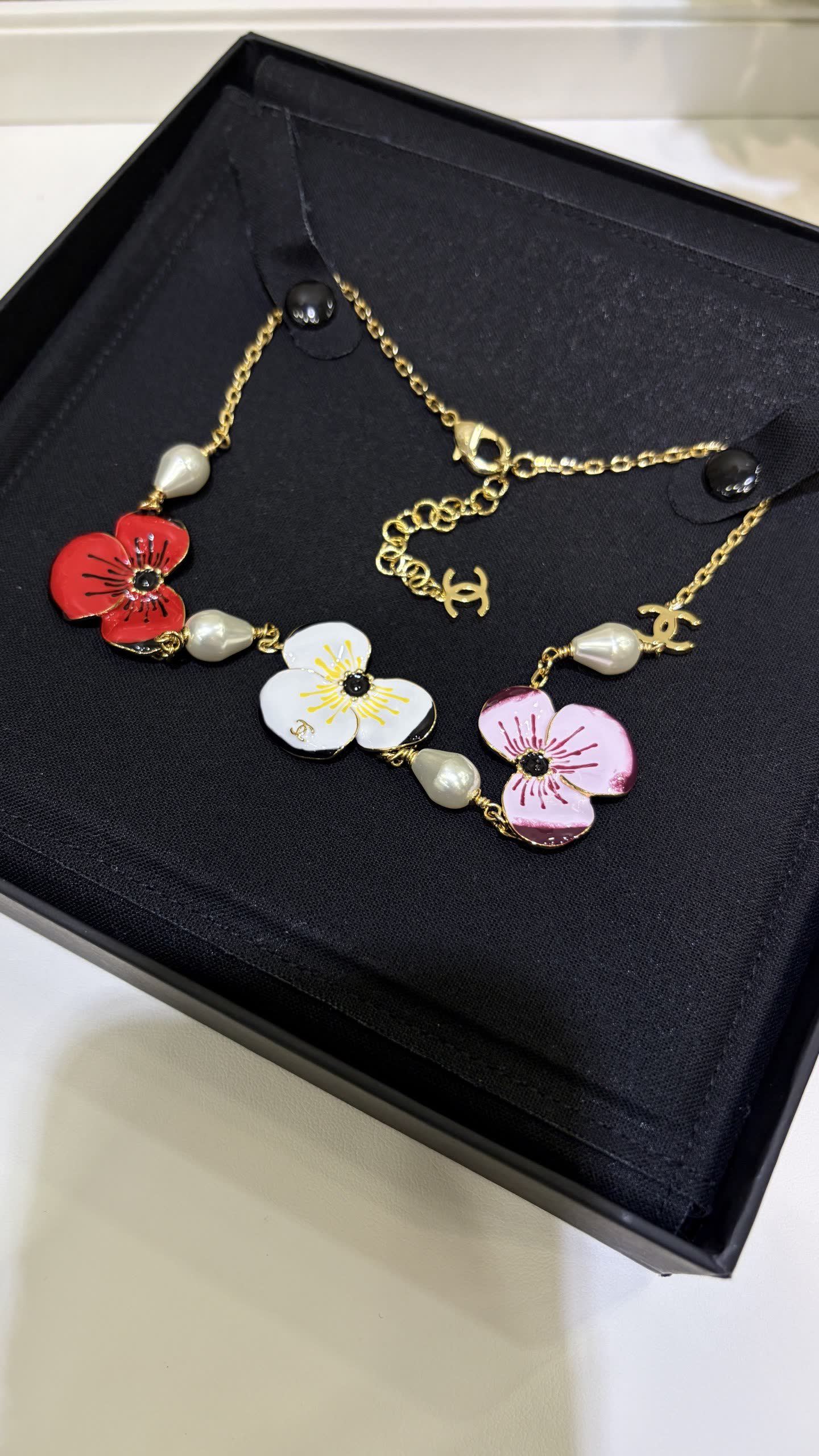 Chanel Pink Flower Necklace
