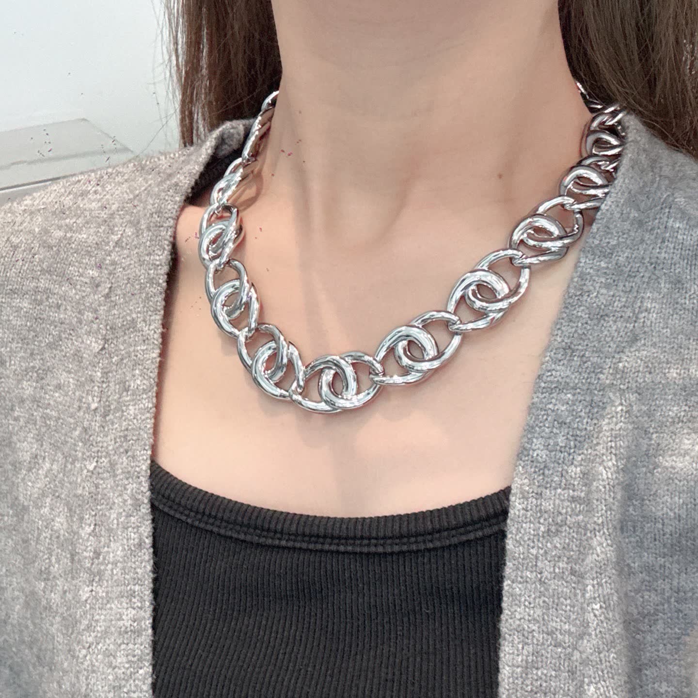 Chanel Silver Chain Necklace