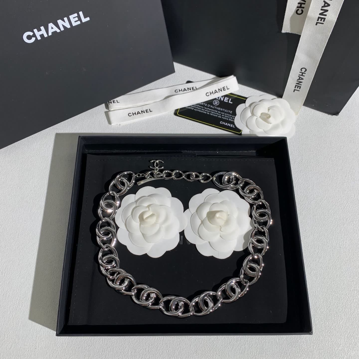 Chanel Silver Chain Necklace