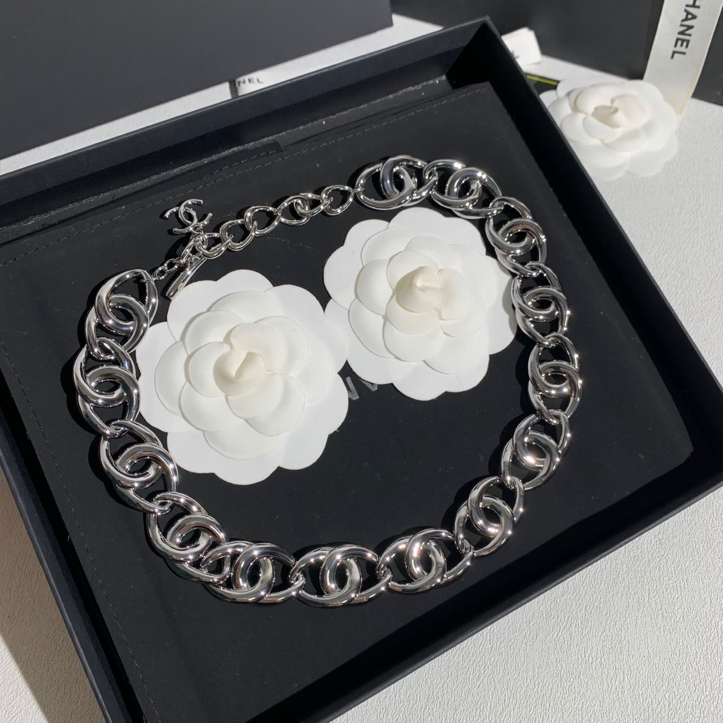 Chanel Silver Chain Necklace