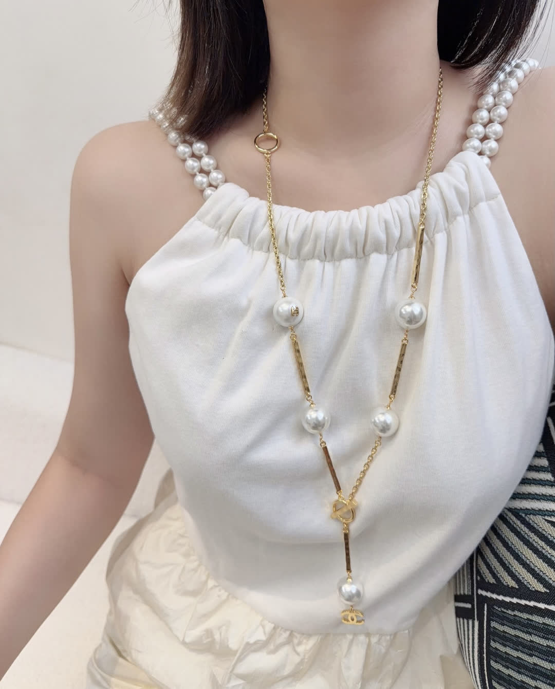 Chanel Pearl and Gold Necklace