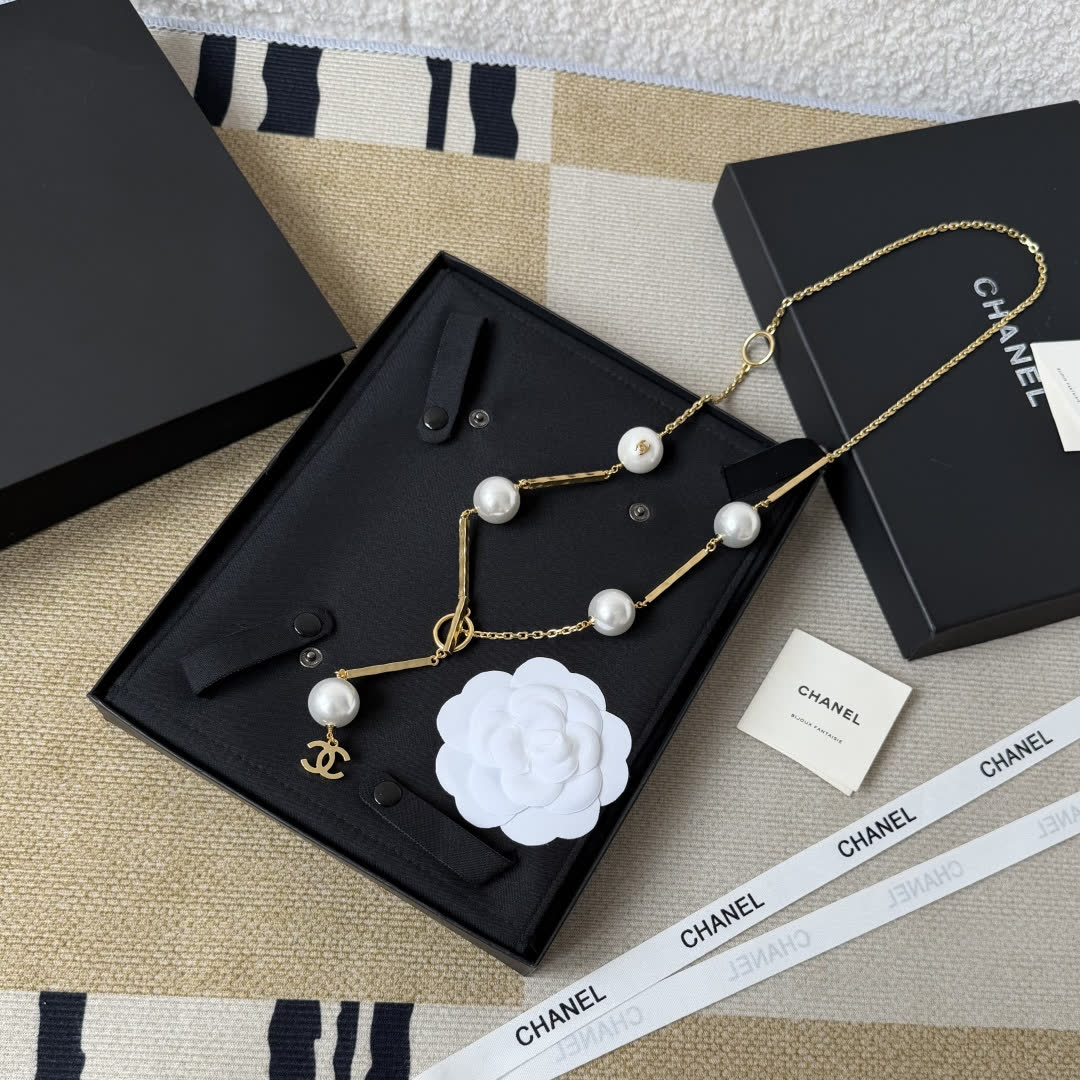 Chanel Pearl and Gold Necklace