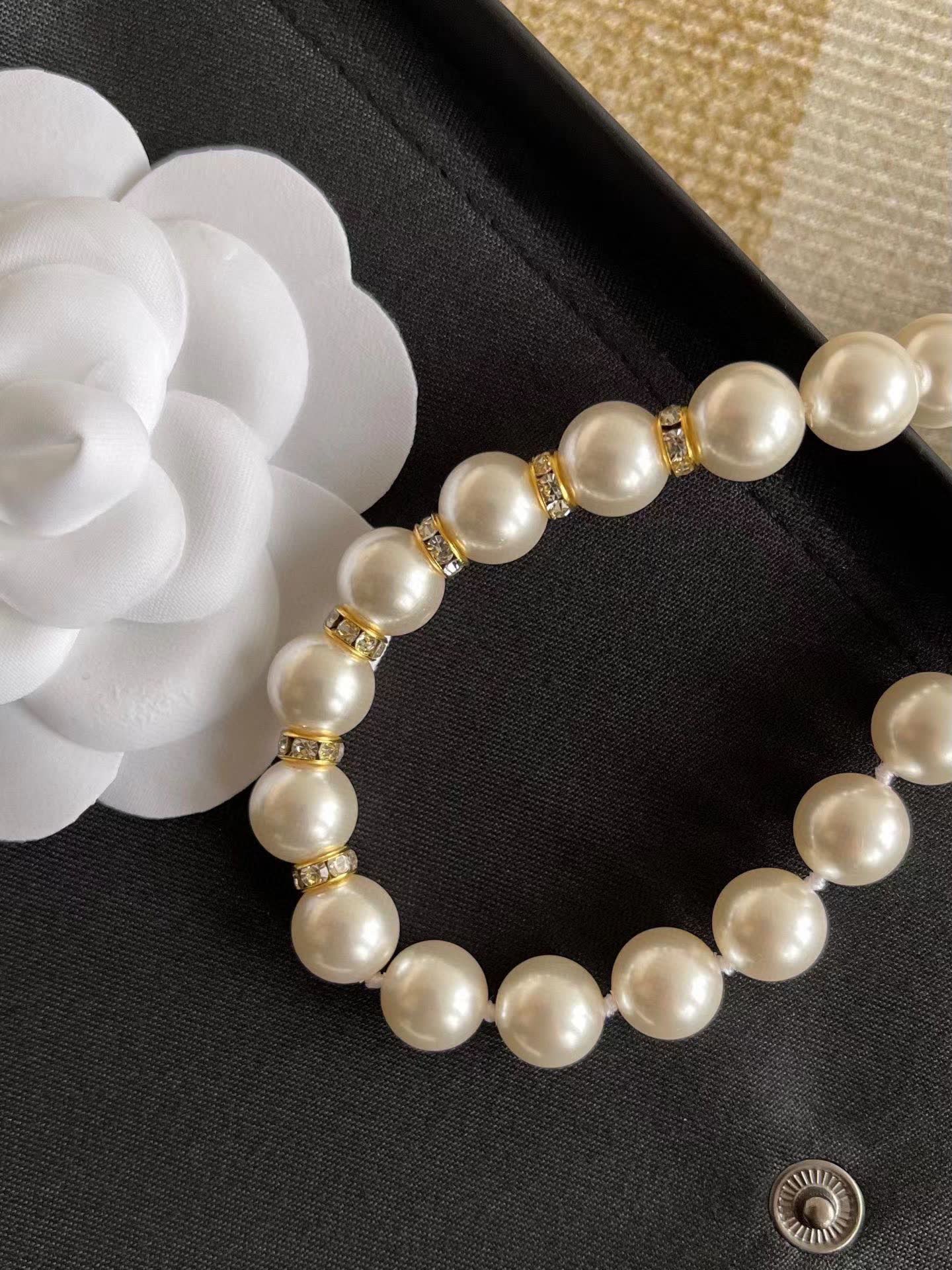 Chanel Pearl Necklace and Bracelet Set