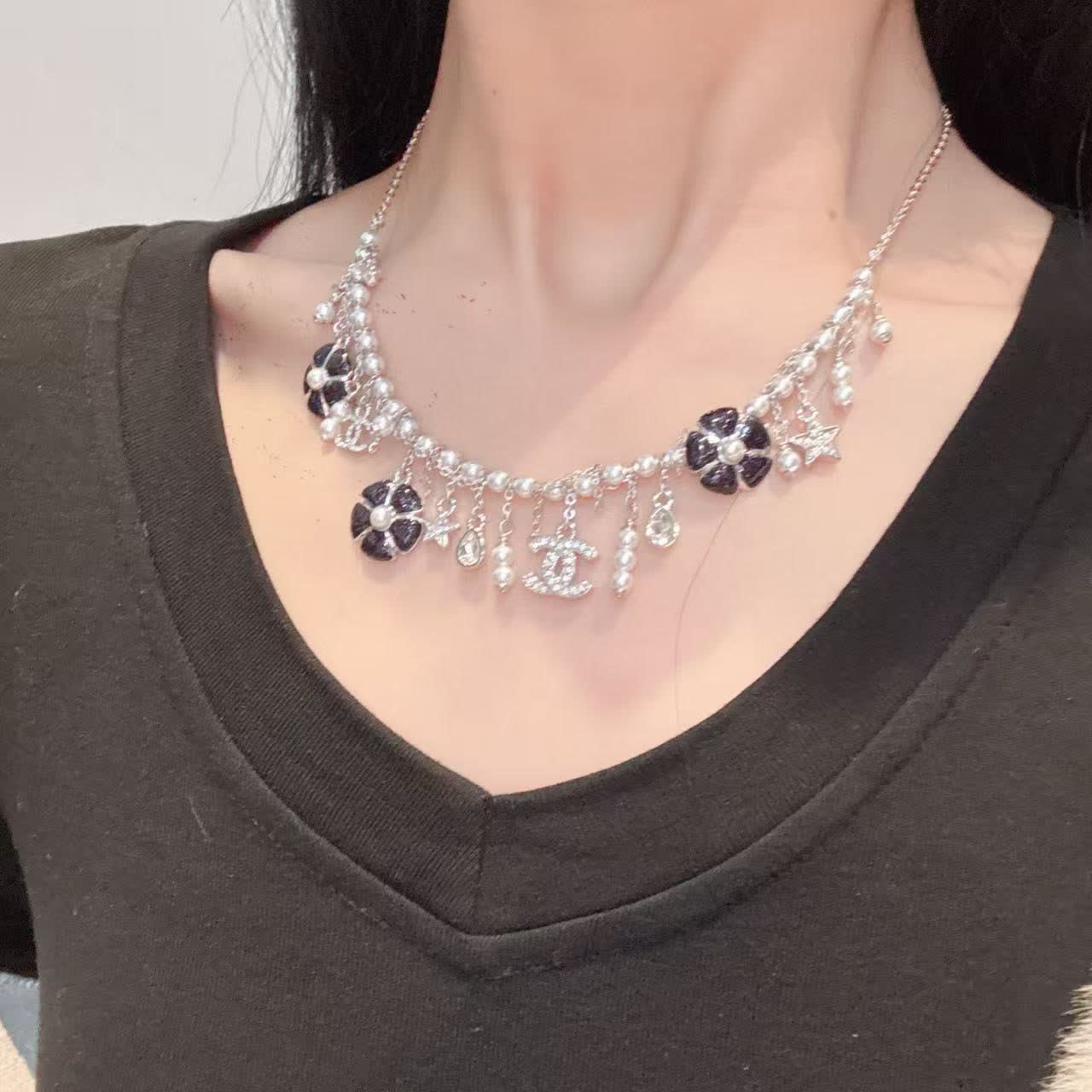 Chanel Silver Charm Necklace