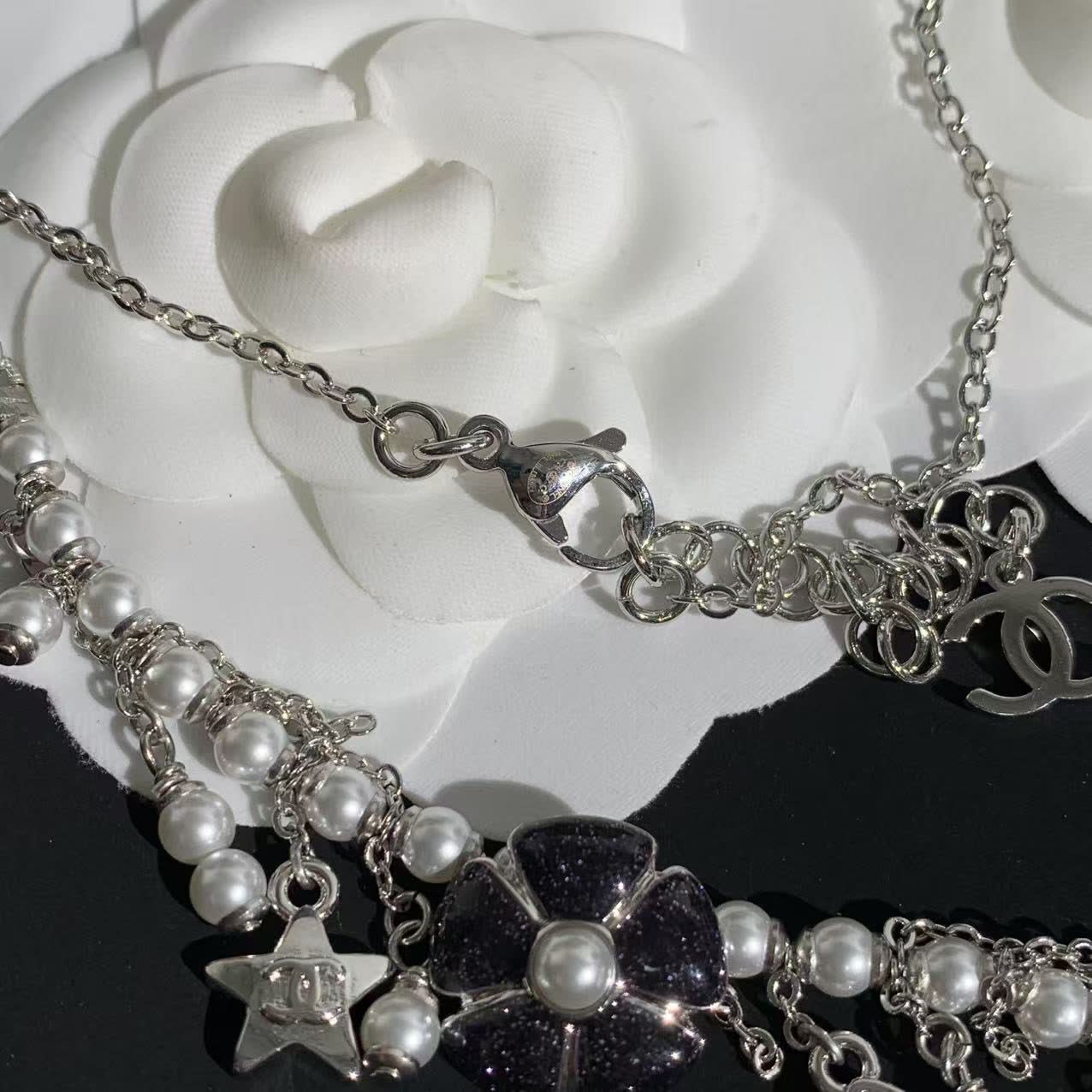Chanel Silver Charm Necklace