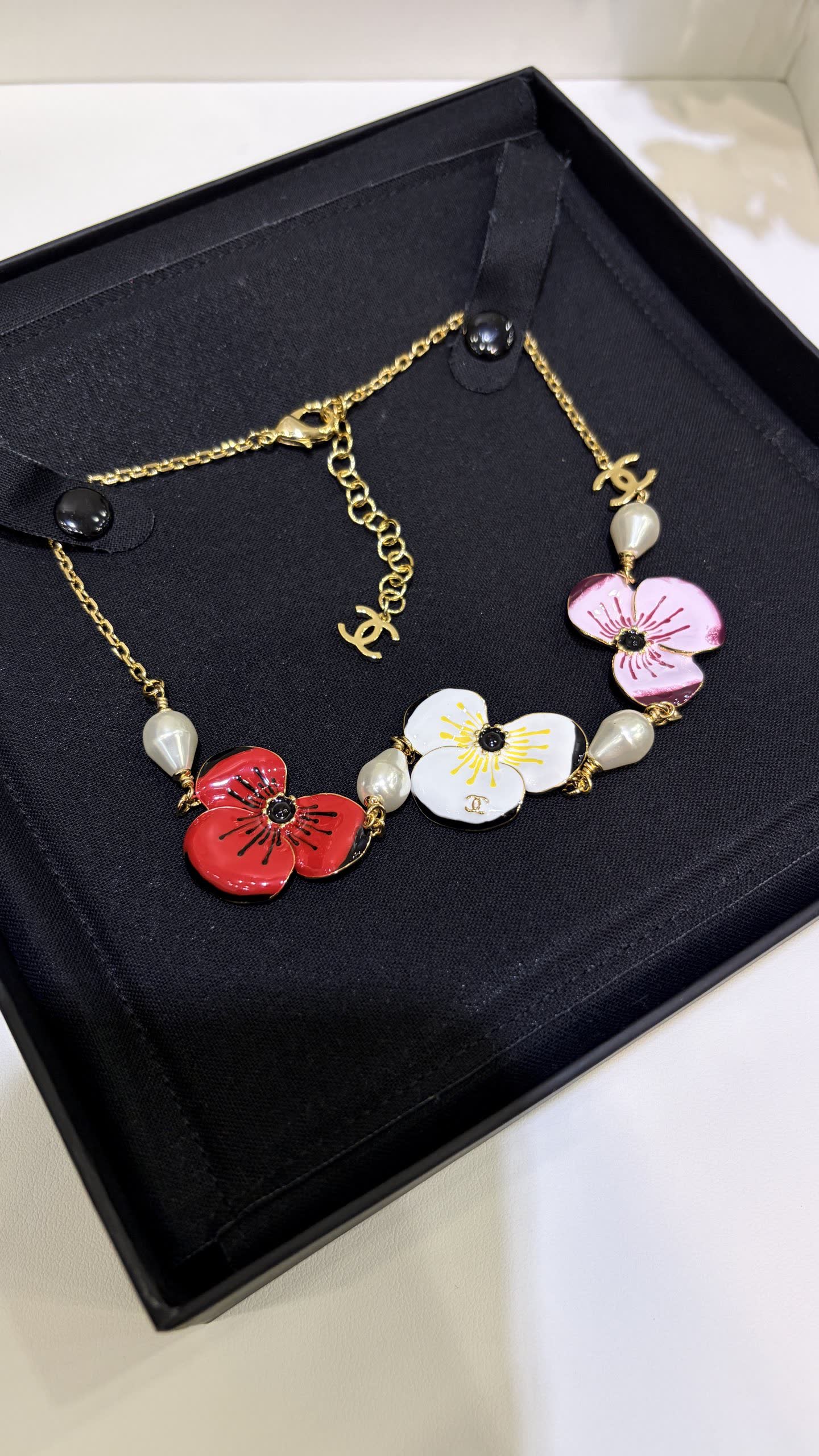 Chanel Pink Flower Necklace