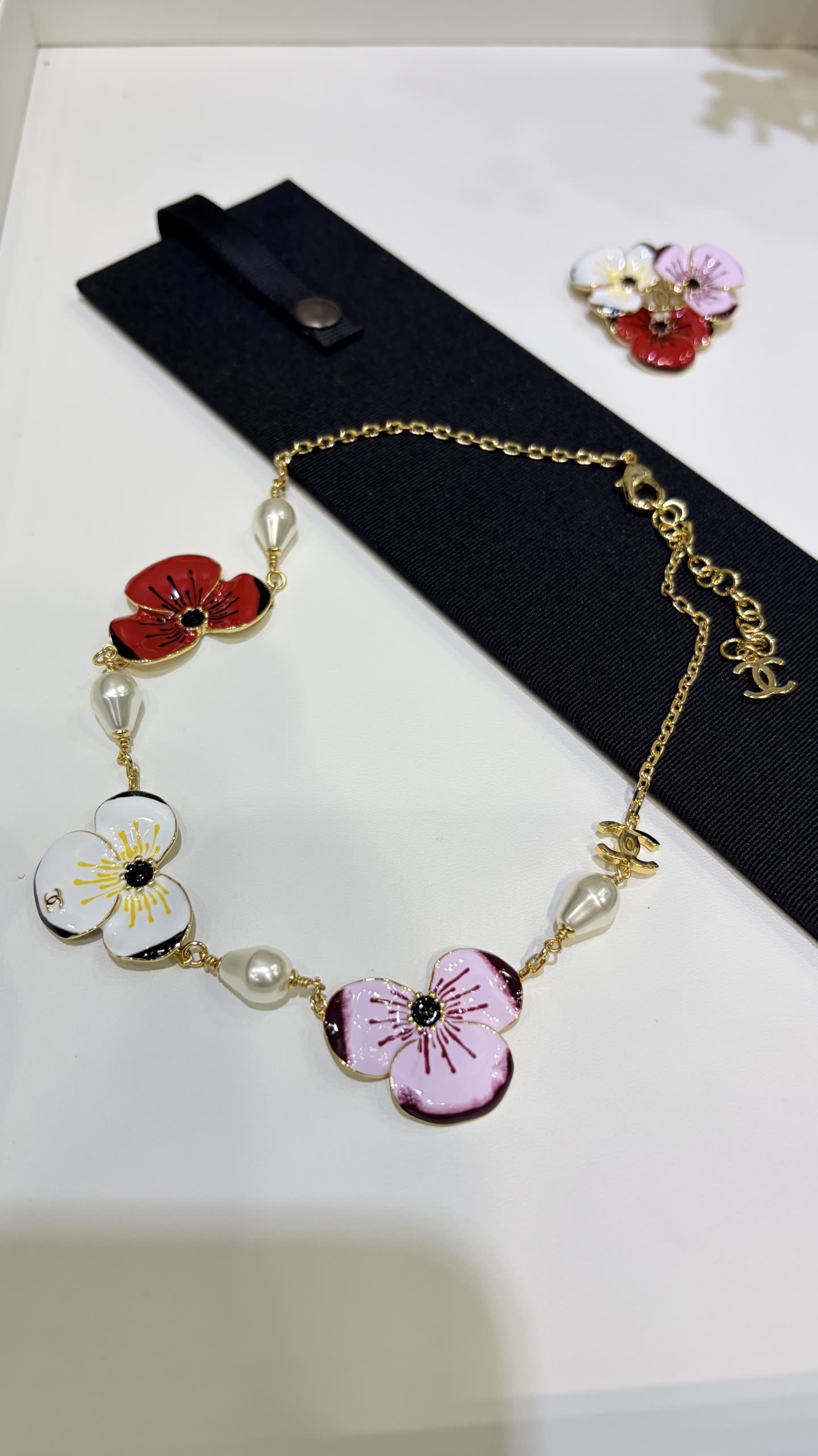 Chanel Pink Flower Necklace