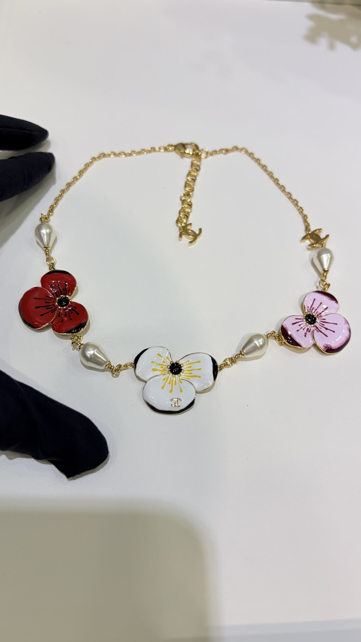 Chanel Pink Flower Necklace