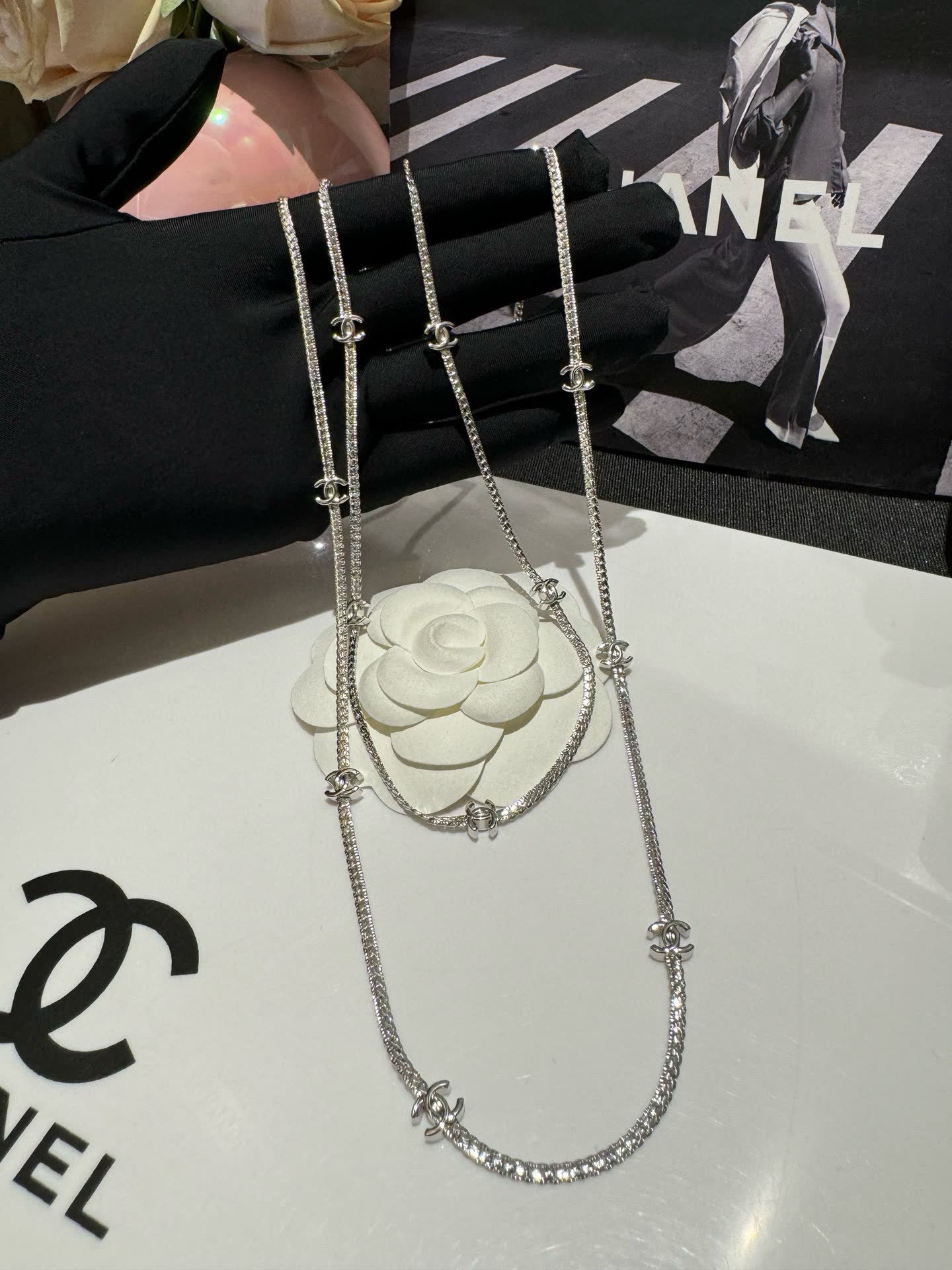 Chanel Silver Chain Necklace