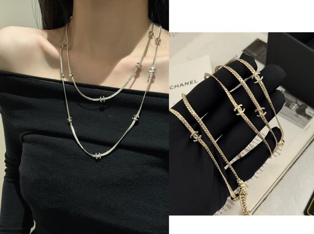 Chanel CC Logo Chain Necklace Chanel CC Logo Chain Necklace