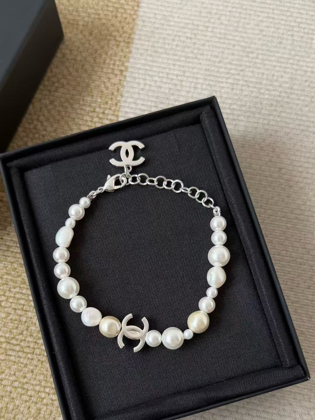 Chanel Pearl Bracelet and Necklace Set