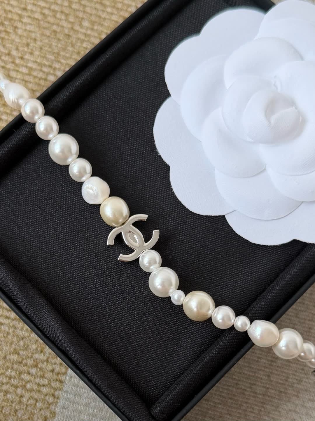 Chanel Pearl Bracelet and Necklace Set