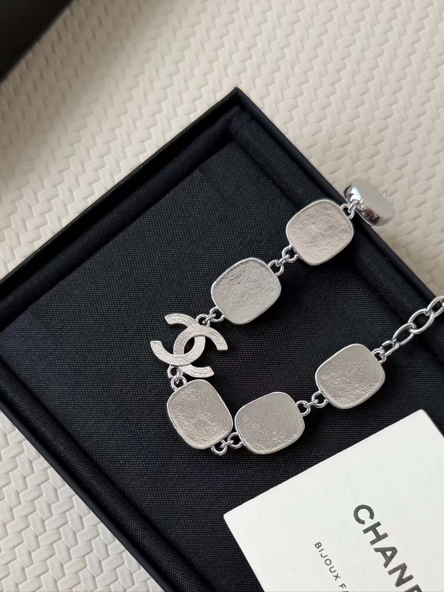 Chanel CC Logo Bracelet and Necklace Set