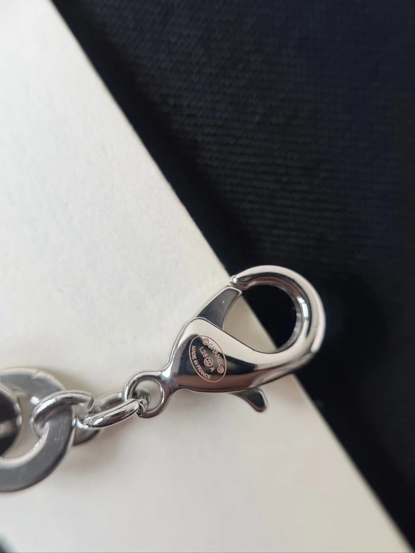 Chanel CC Logo Chain Necklace with Gemstones