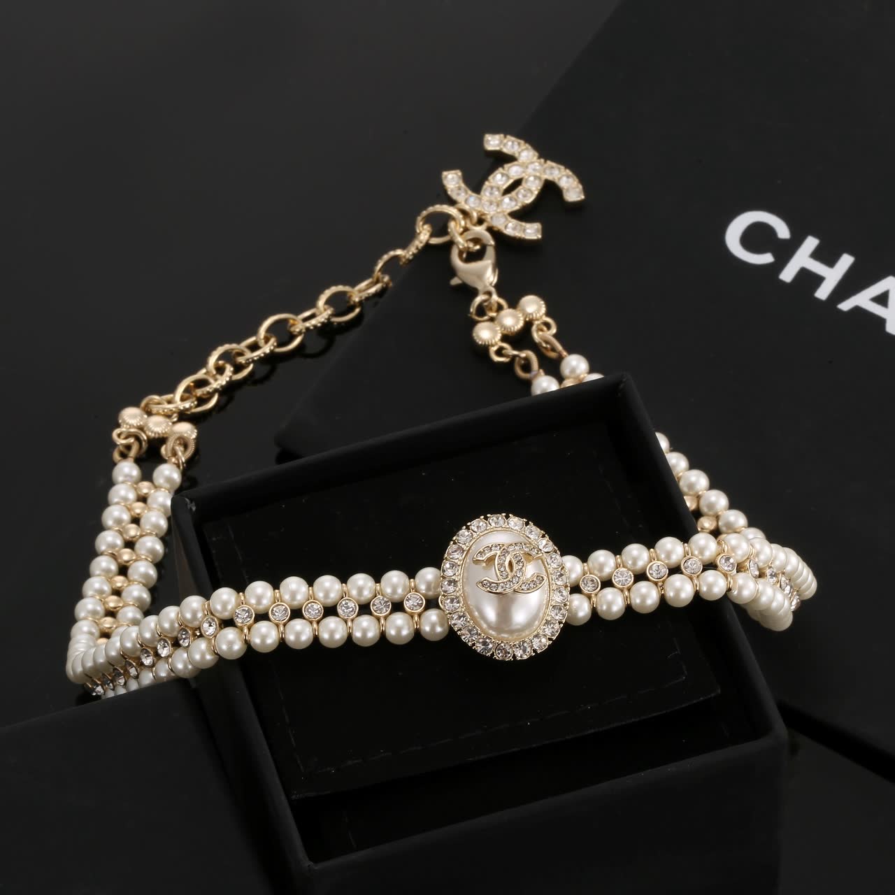 Chanel Pearl and Crystal Bracelet