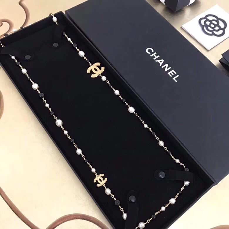 Chanel Pearl and CC Logo Necklace