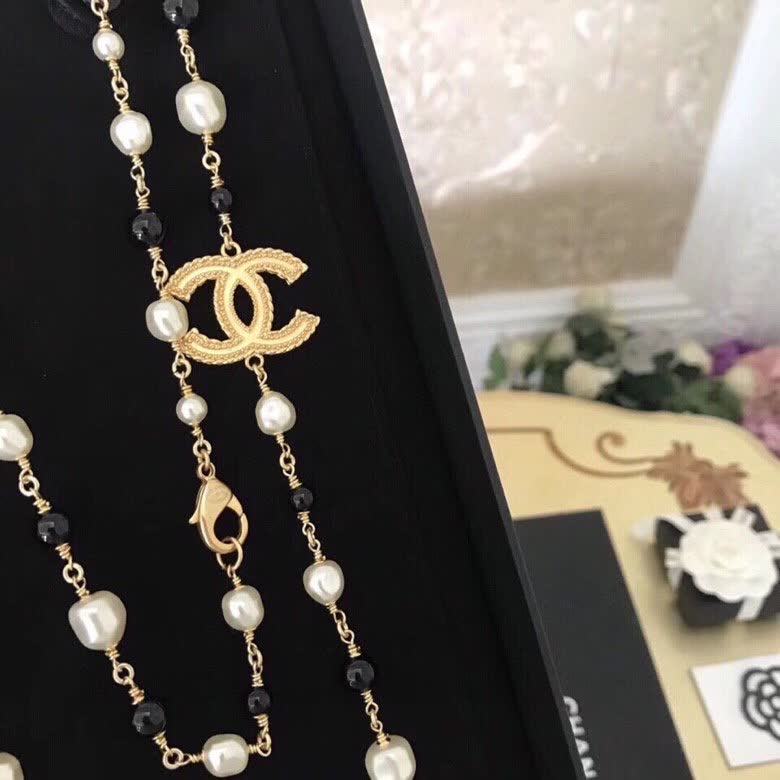 Chanel Pearl and CC Logo Necklace
