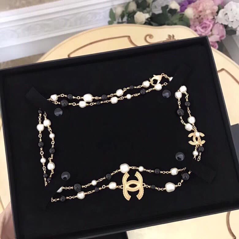 Chanel Pearl and CC Logo Necklace