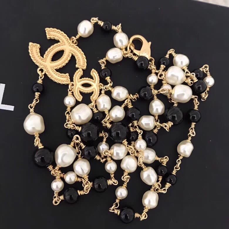 Chanel Pearl and CC Logo Necklace