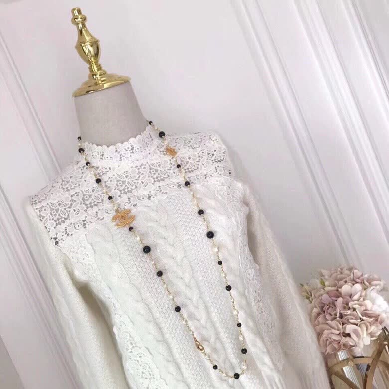 Chanel Pearl and CC Logo Necklace
