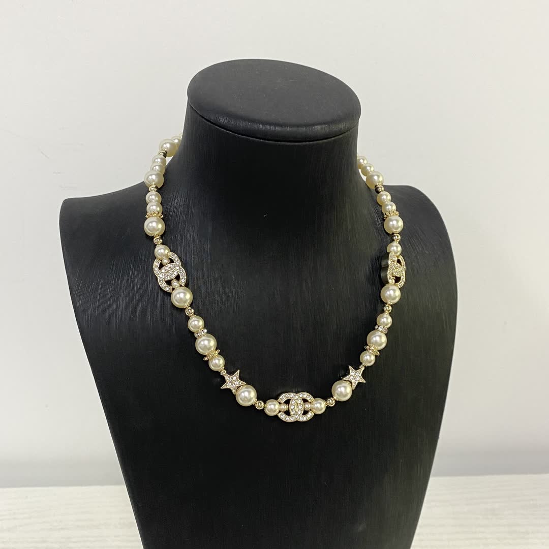 Chanel Pearl and Crystal Necklace