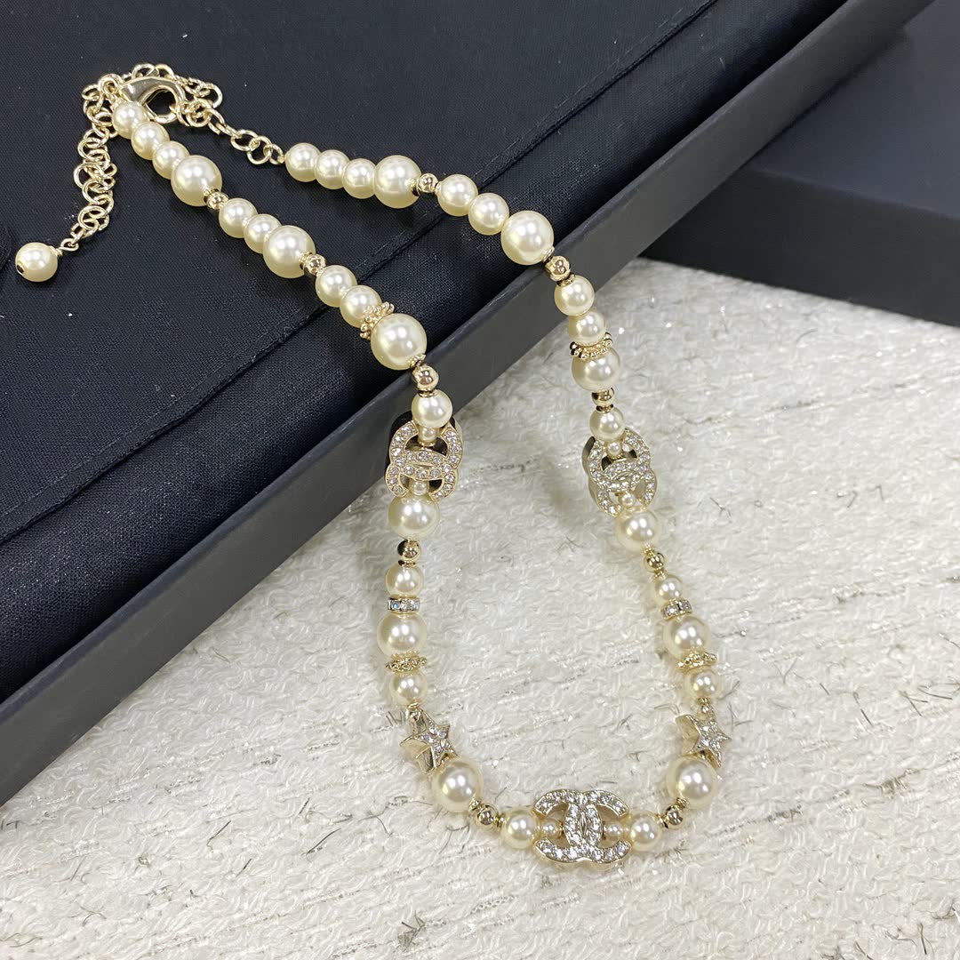 Chanel Pearl and Crystal Necklace
