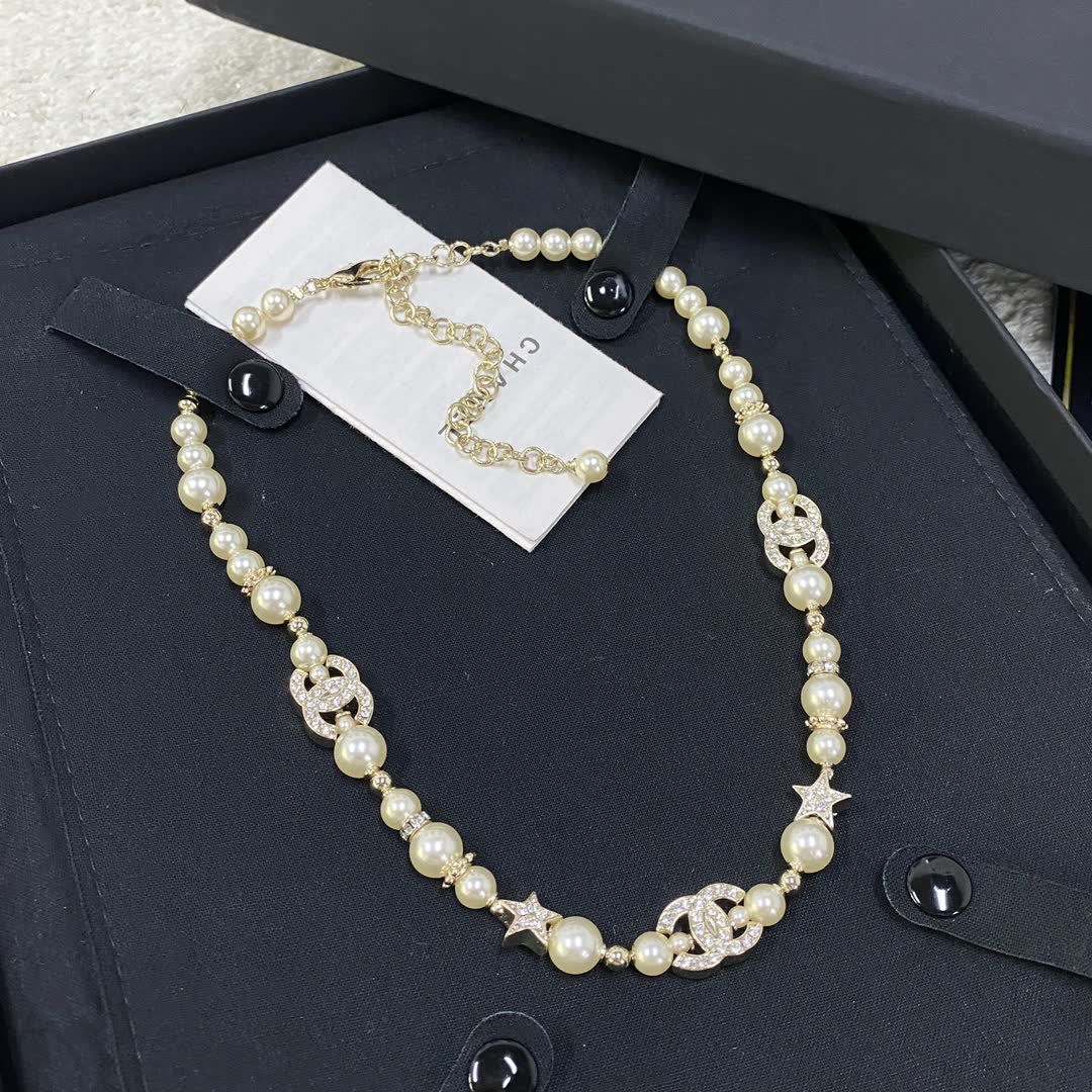 Chanel Pearl and Crystal Necklace