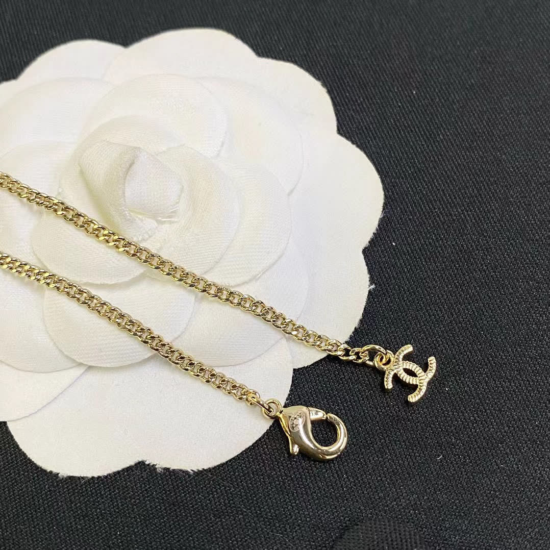 Chanel Square Crystal Pendant Necklace