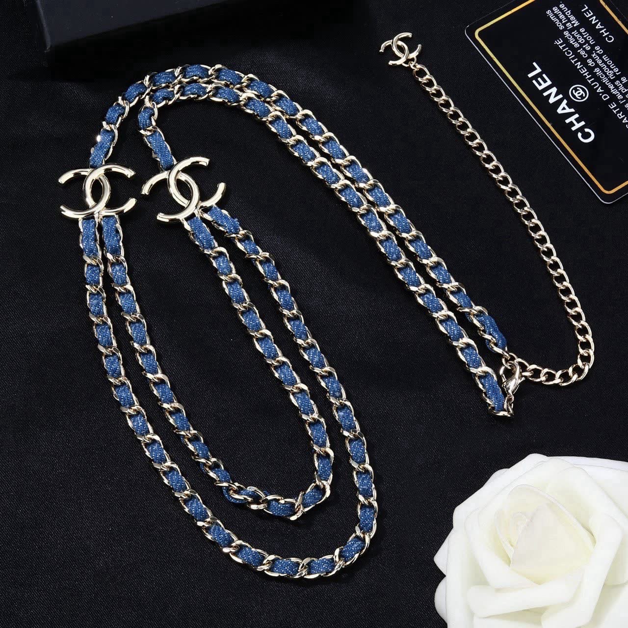 Chanel Blue Chain Necklace