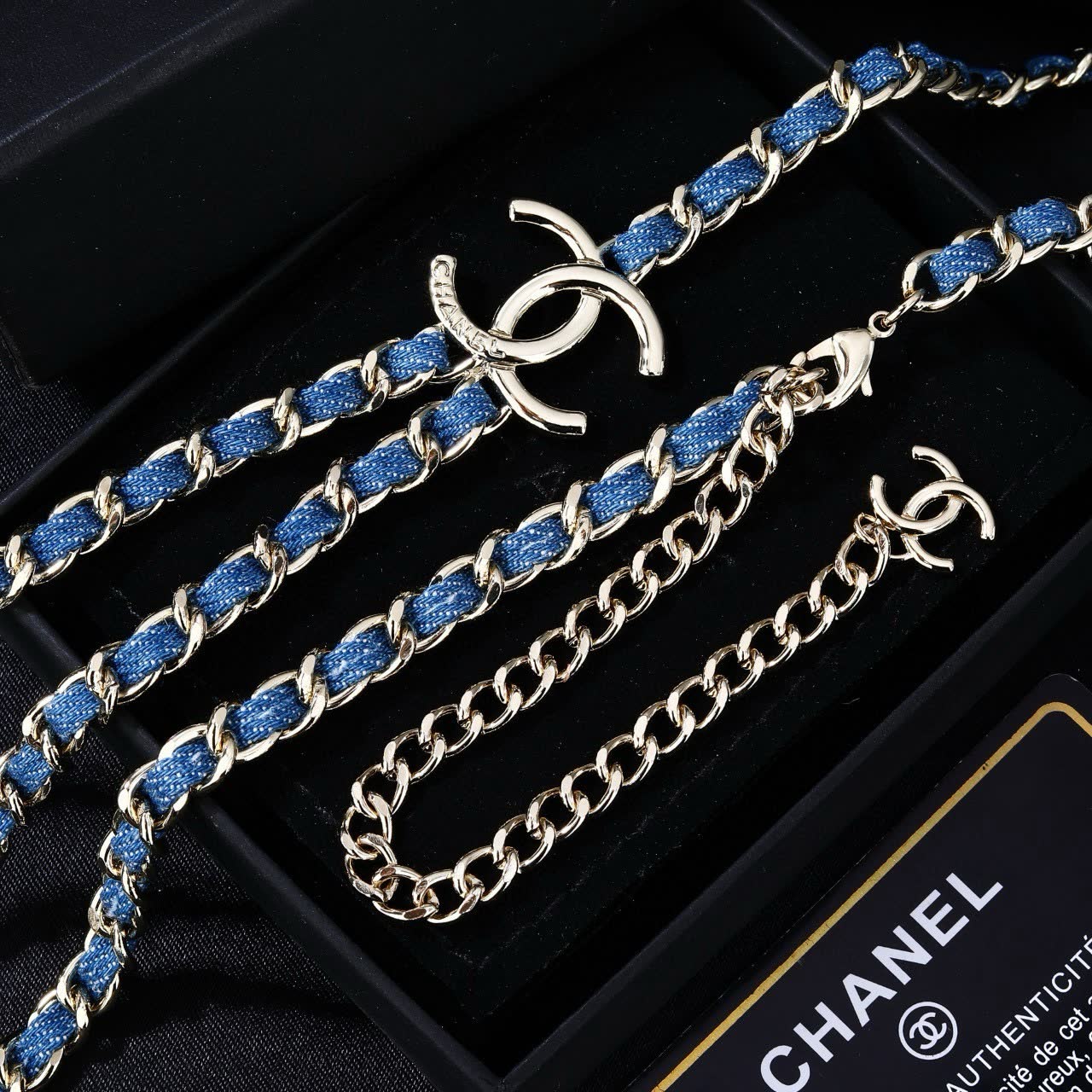 Chanel Blue Chain Necklace