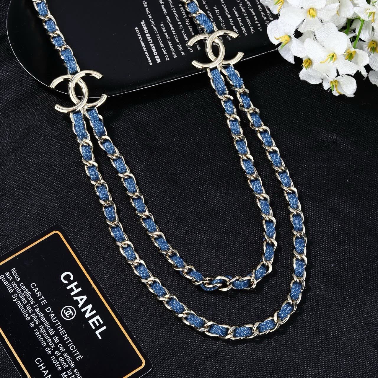 Chanel Blue Chain Necklace