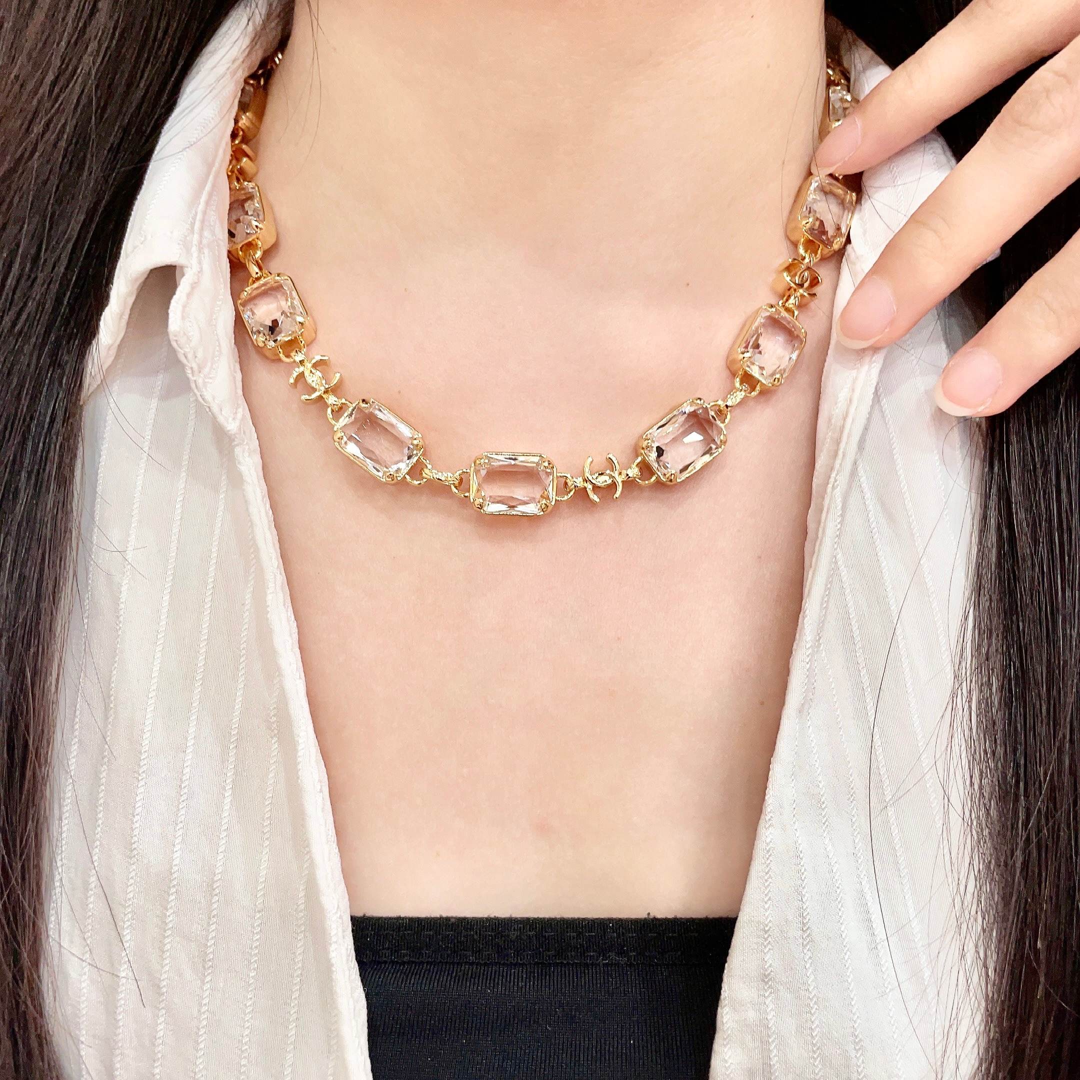 Chanel Pink Crystal Necklace