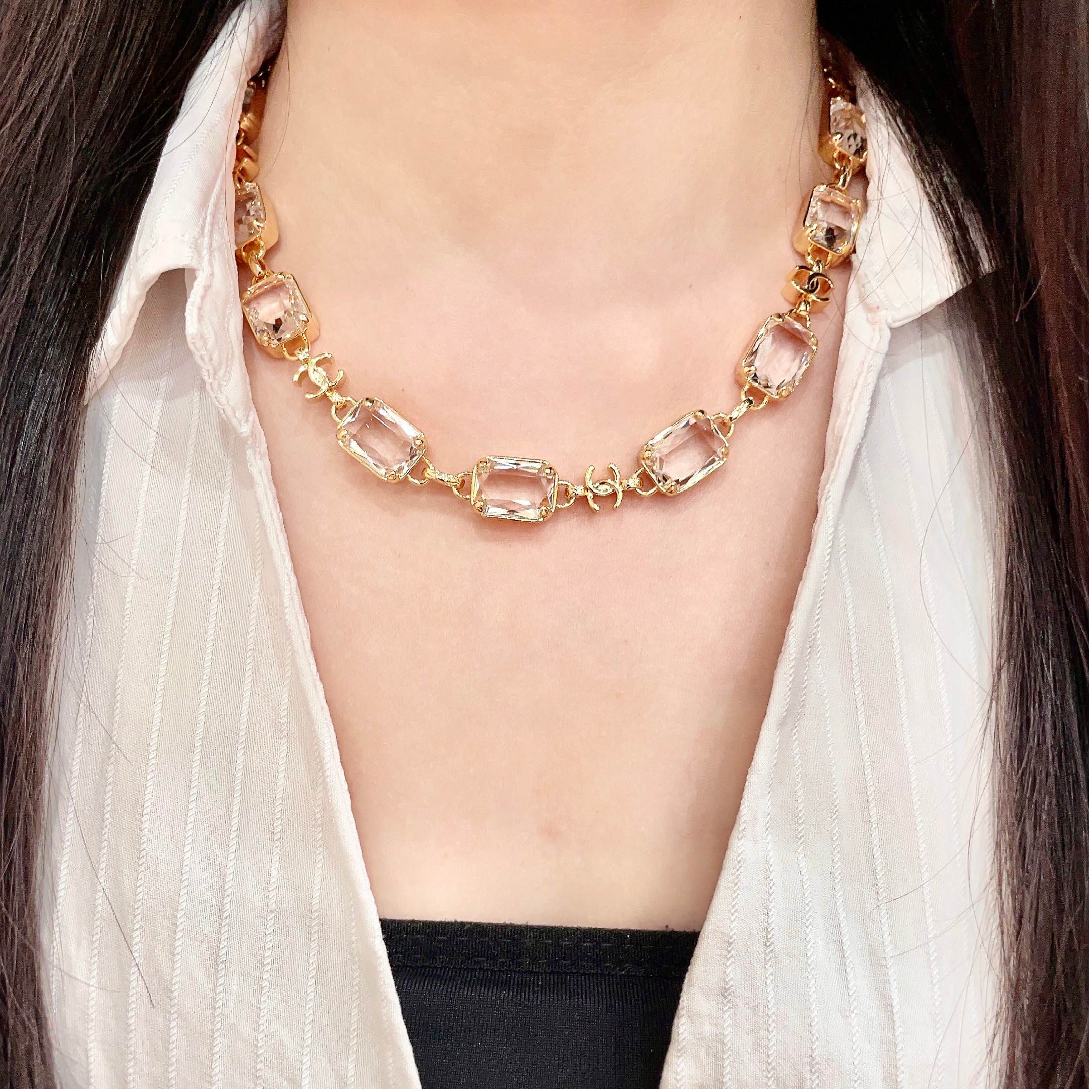 Chanel Pink Crystal Necklace
