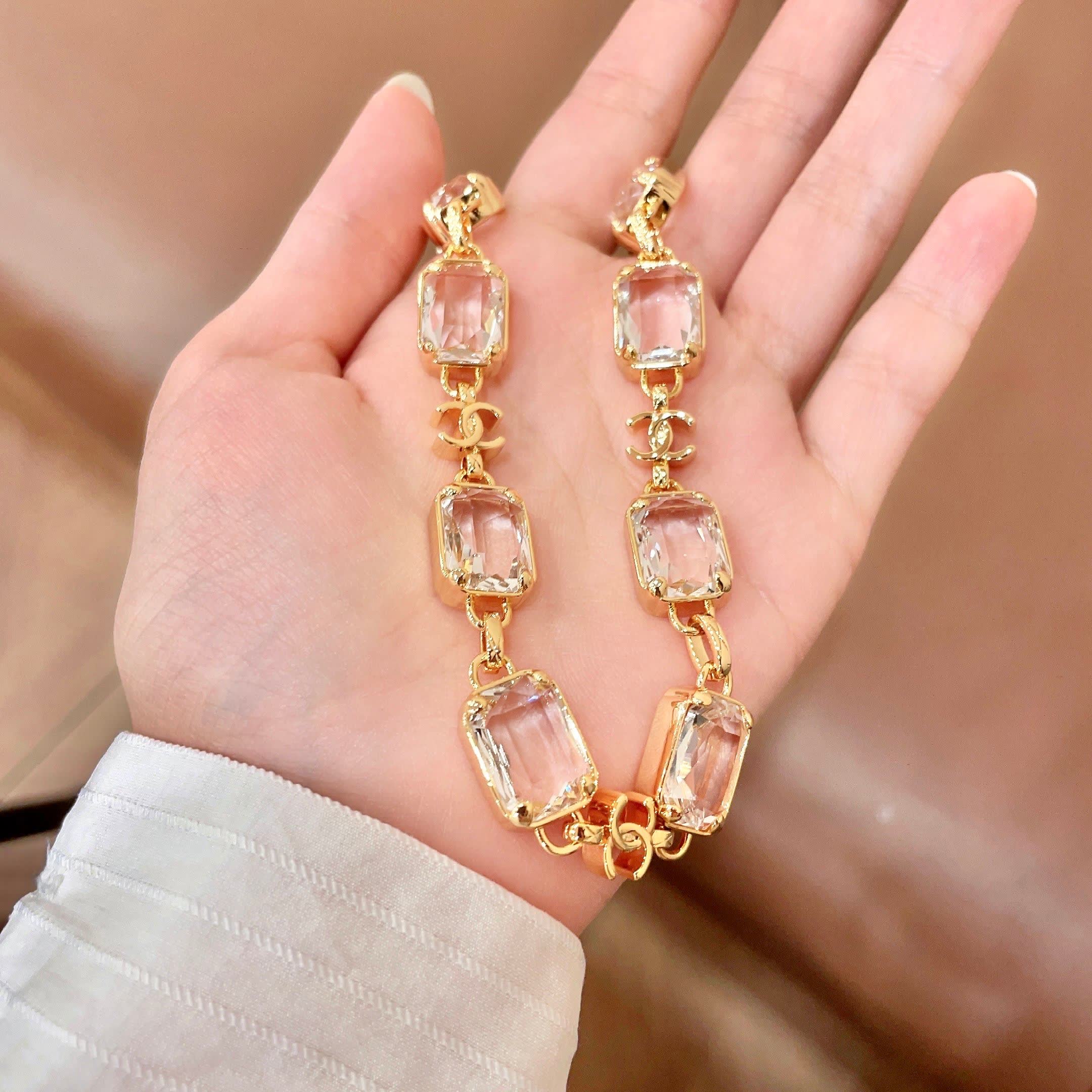 Chanel Pink Crystal Necklace