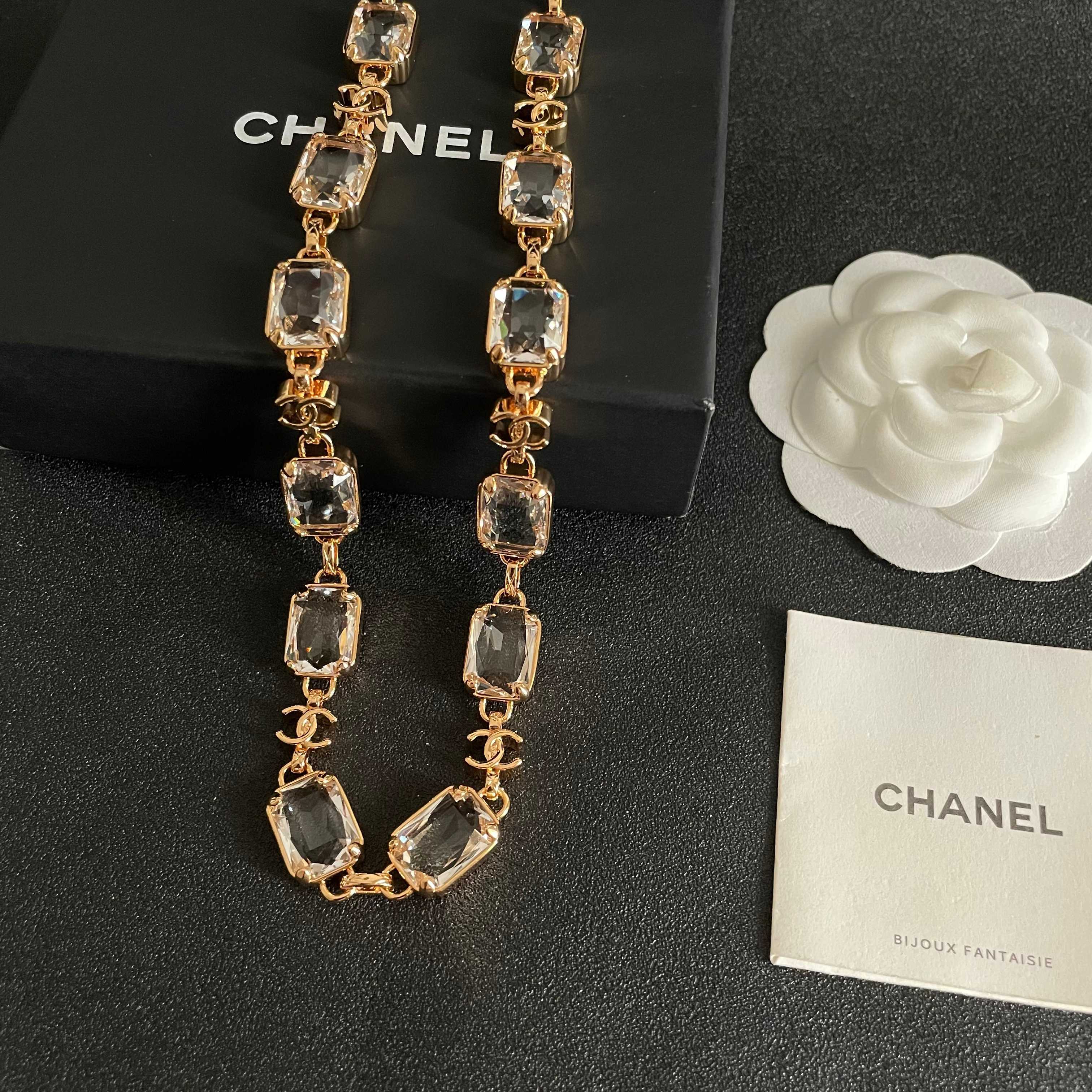 Chanel Pink Crystal Necklace