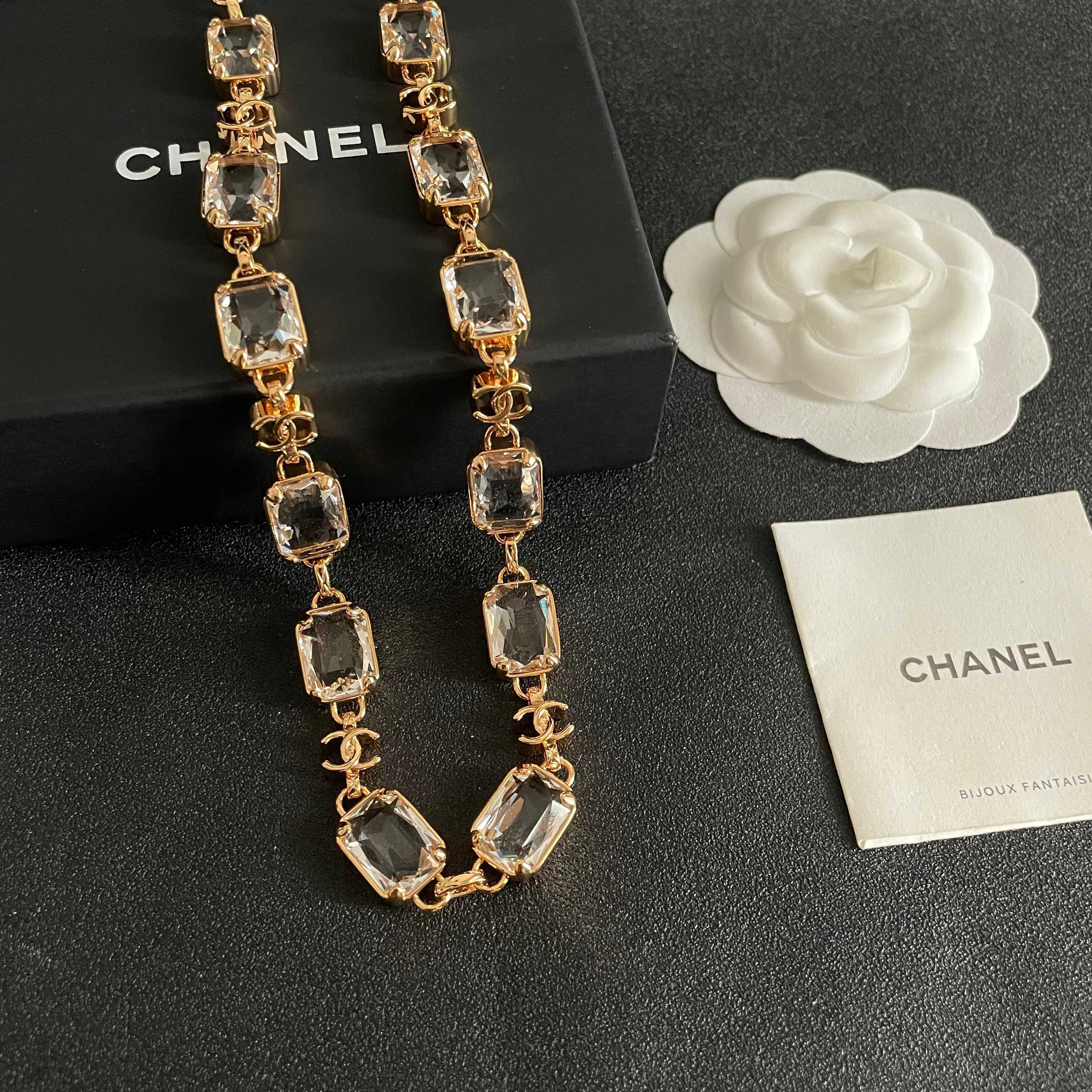 Chanel Pink Crystal Necklace