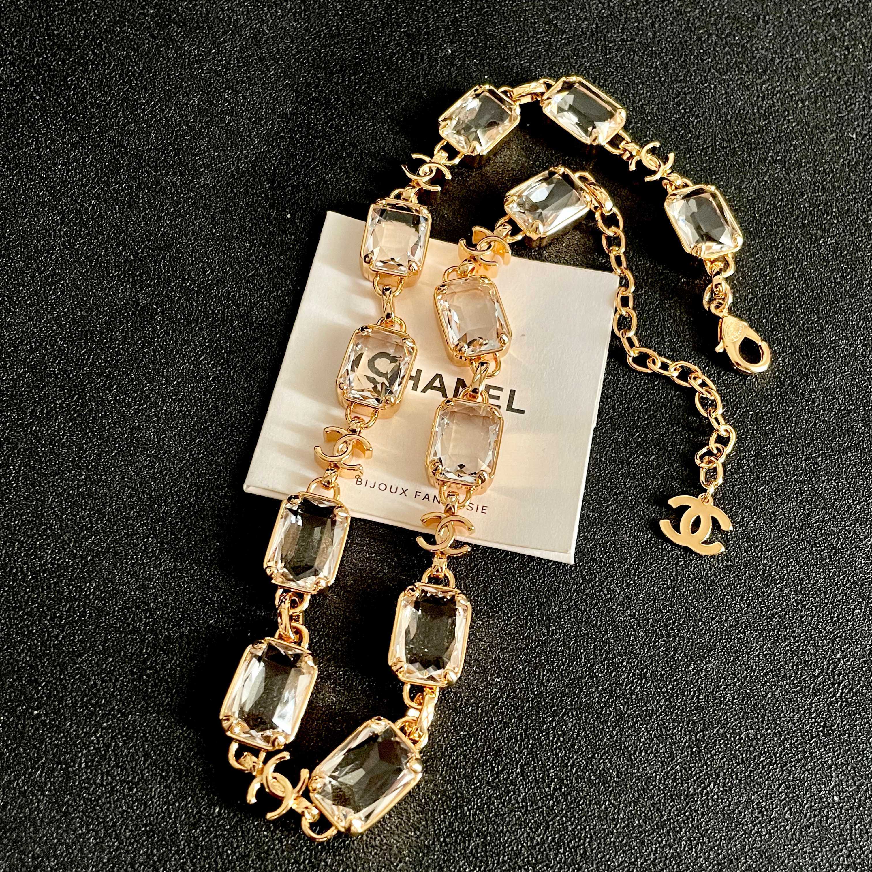 Chanel Pink Crystal Necklace