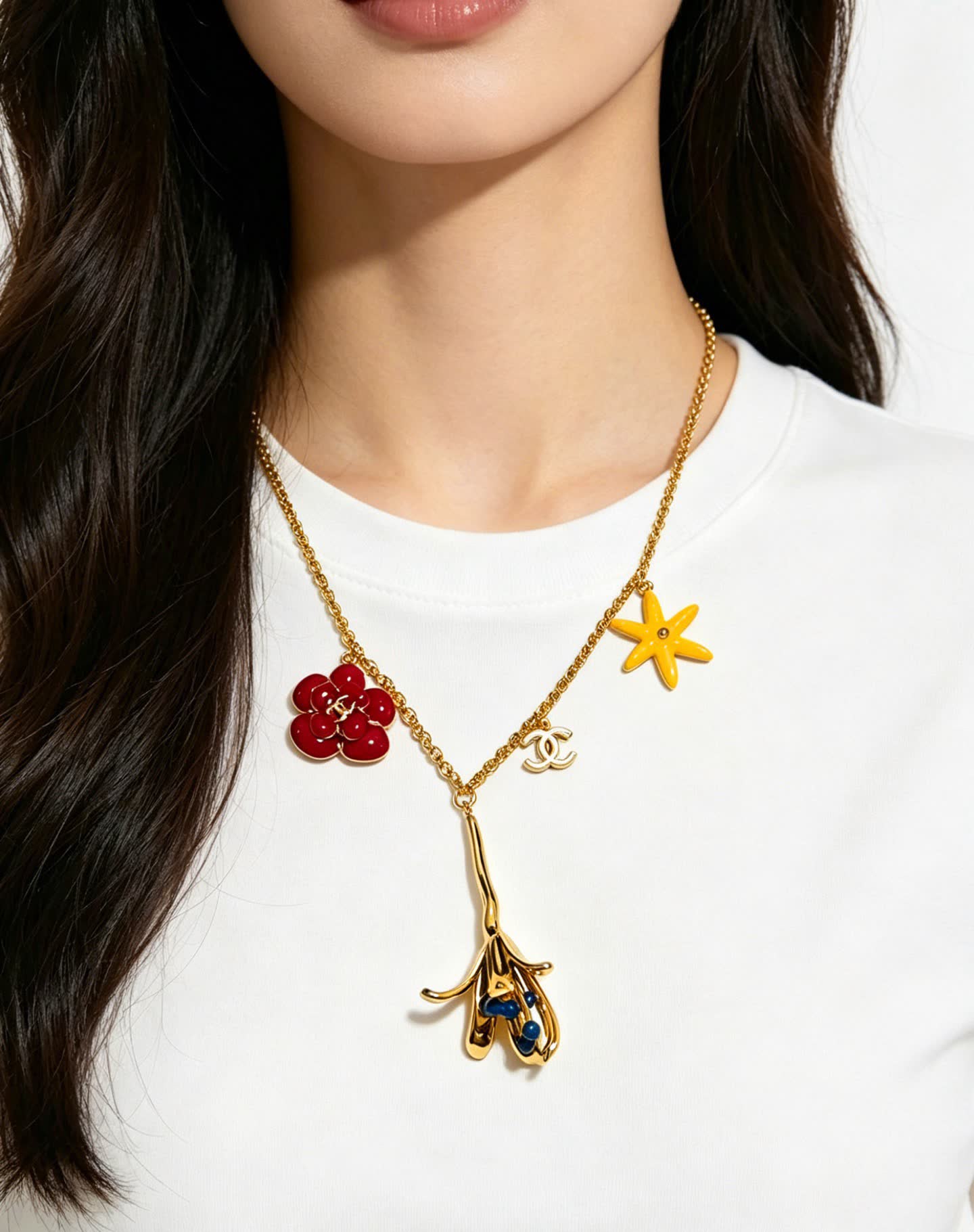 Chanel Gold-tone Necklace with Charms