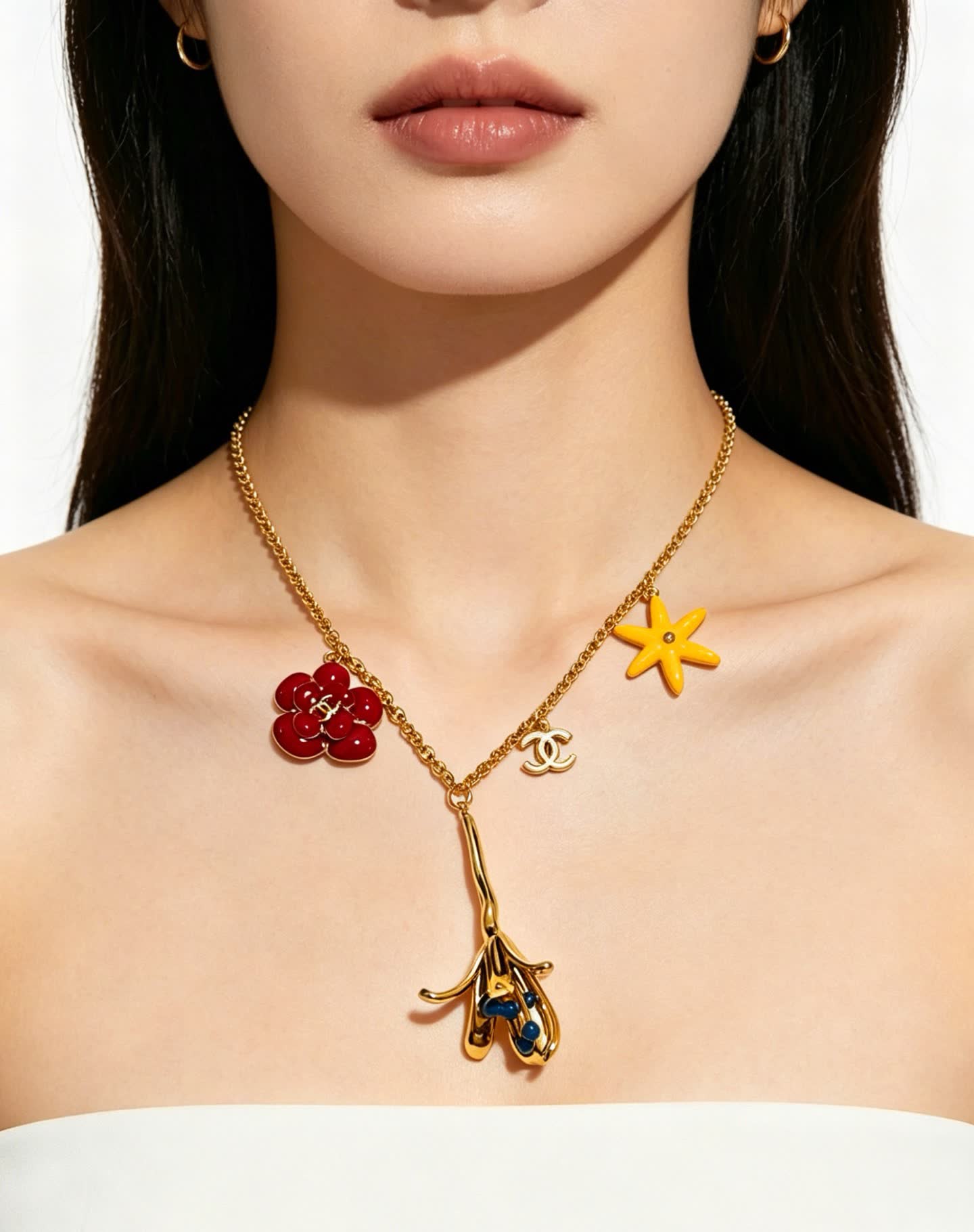 Chanel Gold-tone Necklace with Charms