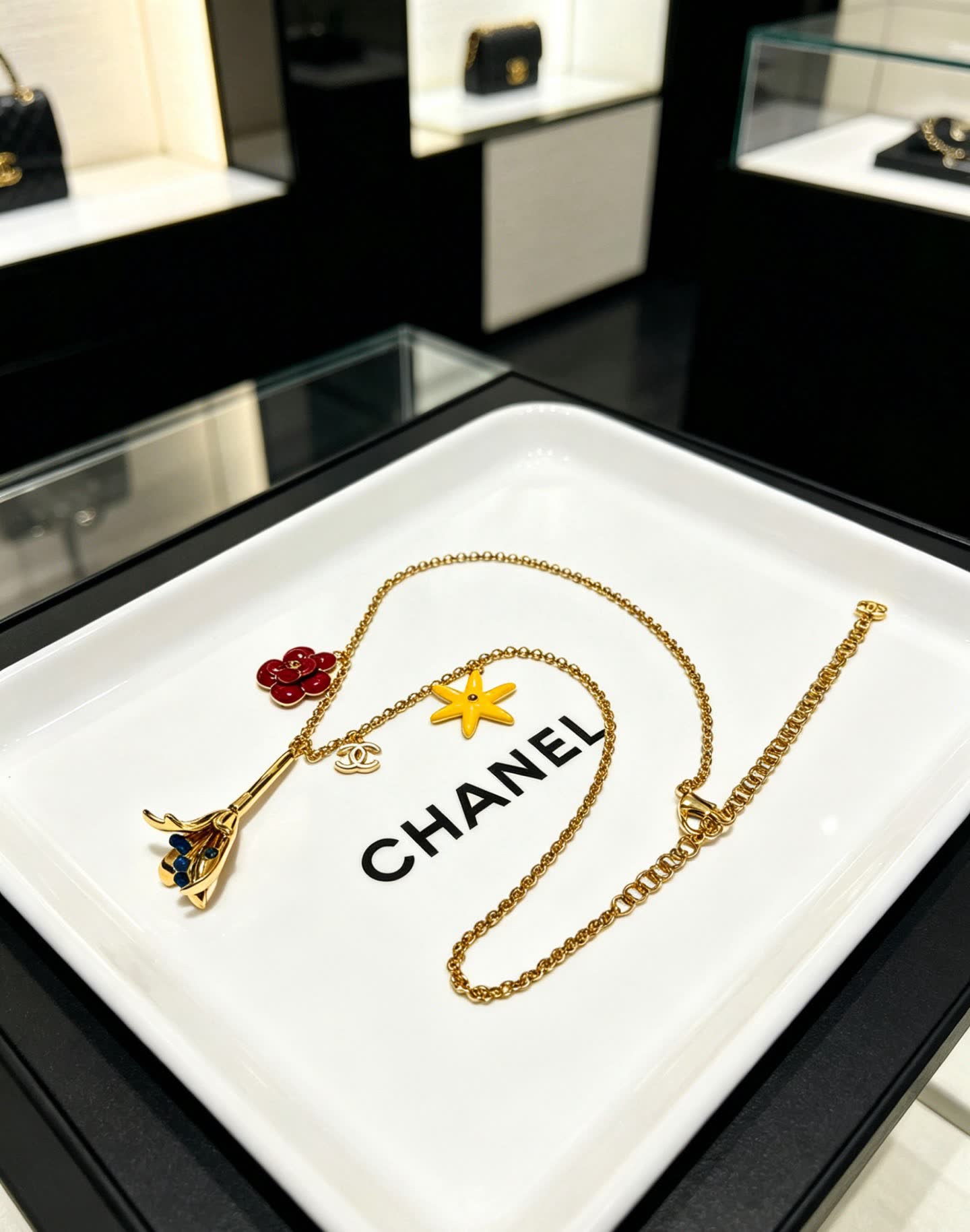 Chanel Gold-tone Necklace with Charms