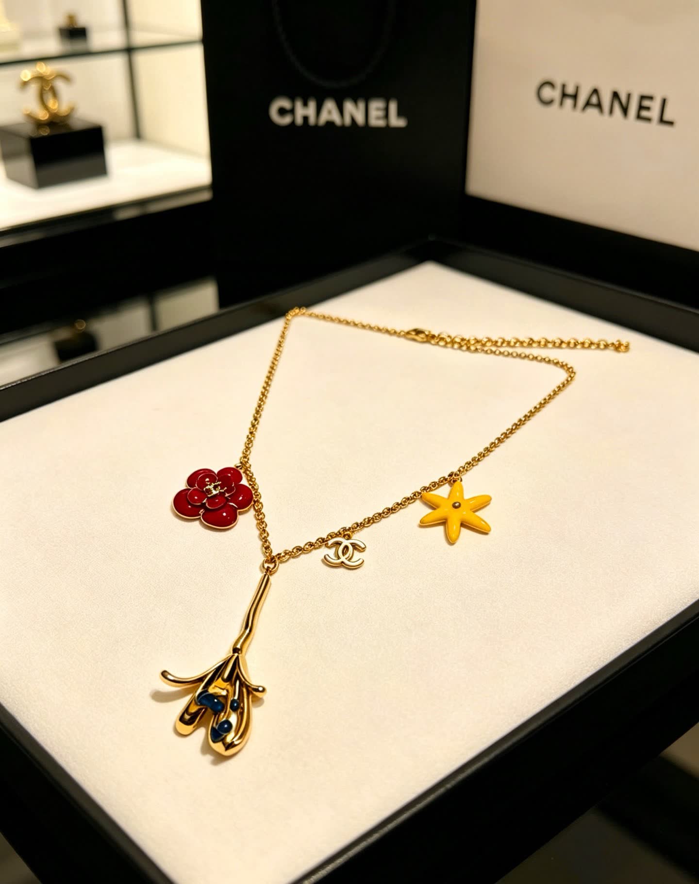 Chanel Gold-tone Necklace with Charms