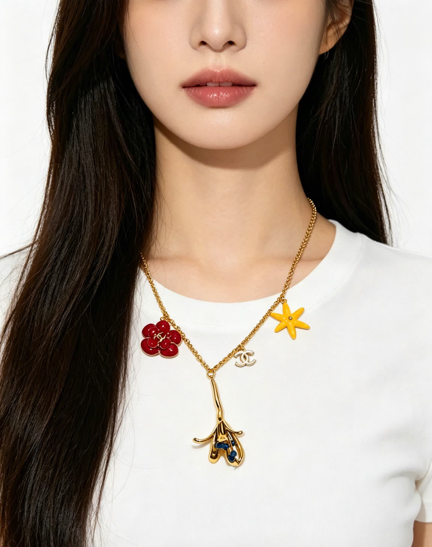 Chanel Gold-tone Necklace with Charms
