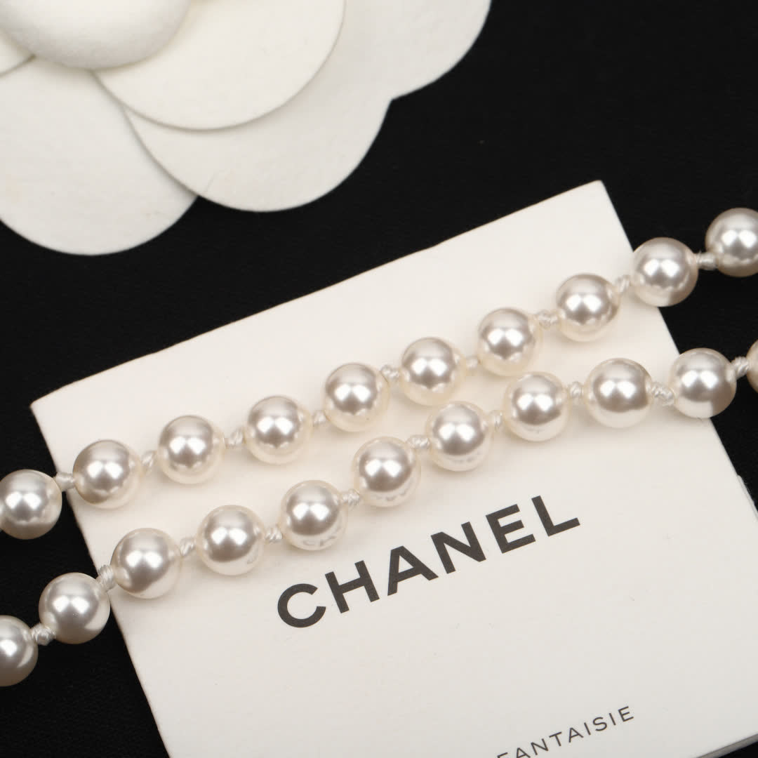 Chanel Pearl and CC Logo Necklace